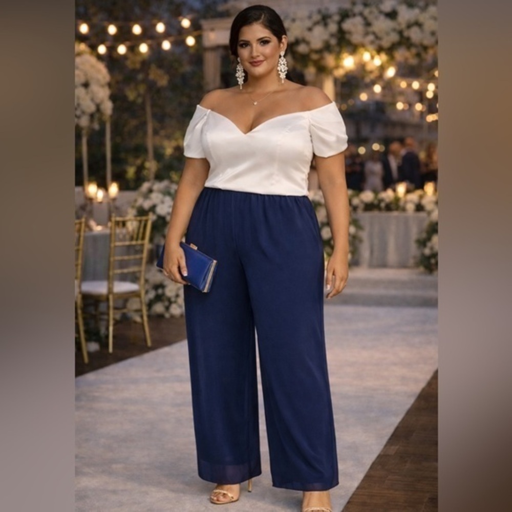 Alex Evening Wide Leg Chiffon Pant